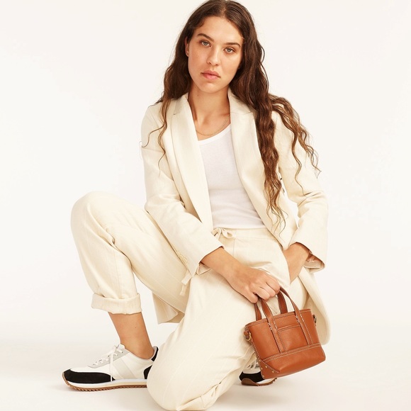 💕H.P💕🆕{J. Crew}Rich Oak Leather Mini Montauk Tote Bag - Picture 14 of 14